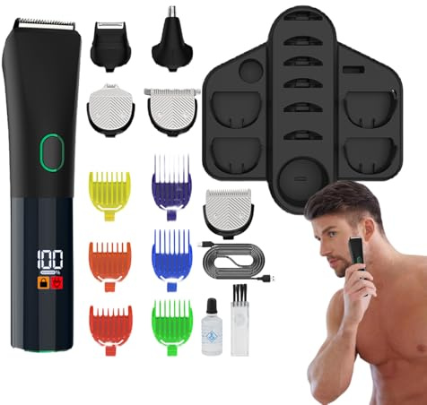 Recortadora De Barba Para Hombres, Razor Eléctrica De Duración De La Batería, Corta De Pelo Inalámbrico Impermeable, Diseño Ergonómico Y Listo Para Viajar, Impermeable Y Fácil De Limpiar, 16.1 Cm/6.3i