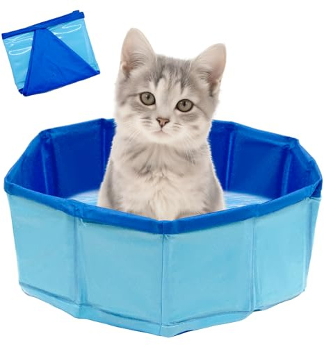 Hundepool Klein 30x10cm Faltbar, Tragbare Hundebadewanne aus PVC für Kleine Hunde, Kompaktes Planschbecken für Garten Terrasse Reisen oder Outdoor Nutzung