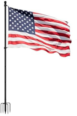 Asta Per Bandiera Da Piantare, Resistente Alle Forti Raffiche Di, Altezza Resistente Per Esterni Residenziale Cortile Giardino Patio Commerciale