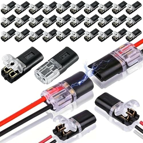 100/200 Pezzi Di Connettori Per Cavi Con Clip Rapida, Connettori Per Cavi Doppi - Blocchi A Scatto Multiuso Per Lavori Fai Da Te, Cablaggio A Bassa Tensione, Connettori Elettrici(100PCS)