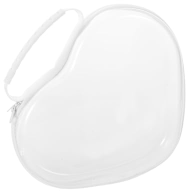 Healifty Bolsa Aseo Transparente con Cierre Estuche Corazón de Duro para Viaje Neceser Compacto para Cosméticos Organizadora Multifuncional para Cuidado Facial y Artículos Personales