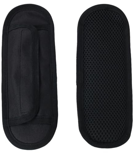 2 Stück Abnehmbare Schulterpolster, Universal Schulterriemenpolster mit Atmungsaktivem & Rutschfestem Design, Schultergurt Polster für Rucksack, Kameratasche, Gitarrentaschen, Schwarz
