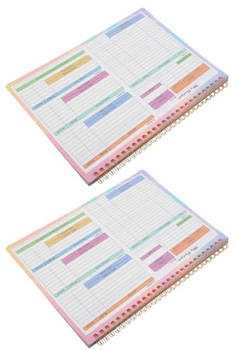 Mipcase Lot de 2 Carnets de Budget B5 Organiseur de Caisse Calendrier Budgétaire Mensuel Livre de Comptes Personnels pour Suivi des Dépenses et Gestion Financière Familiale Couverture