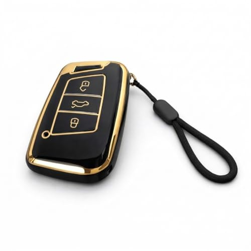 Alriedy Silikon Schlüsselhülle Für VW , Autoschlüssel Hülle VW, Skoda Fabia & Superb Schlüsselhülle, Autoschlüssel Hülle Skoda Octavia, Seat Ibiza Schlüssel Hülle (schwarz)