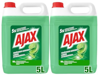AJAX - Nettoyant Multi-Usage Ajax fraicheur agrumes - 5x actions nettoyantes - élimine la saleté - dégraisse - redonne de l'éclat - désodorise - efficace à l'eau froide - Lot de 2x5L