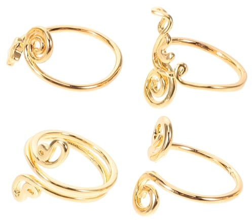 DOITOOL 4 Piezas Anillos Ajustables Dedo Gordo del Pie para Mujeres, de Latón Dorado con Circonitas, Diseño Único y Cómodo para Verano y Playa