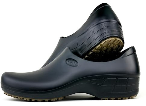 Sticky SSW-US-PTA-7 Nursing Shoes Women - Chefs - Kitchen - Nurses - Clogs for Work - Waterproof Non Slip (Black, 7)