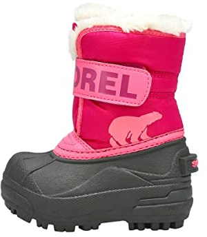 Sorel Snow Commander Waterproof bottes d'hiver imperméables pour enfants, Rouge (Tropic Pink x Deep Blush), 23 EU