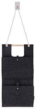RAIKOU Filzhängetasche zum Aufhängen an Wand und Tür Wandtasche Filztasche großen Fächern Faltbare Aufhängetasche Fürs Wohnzimmer Kinderzimmer am Schreibtisch und im Bad (Anthrazit,2 Taschen)