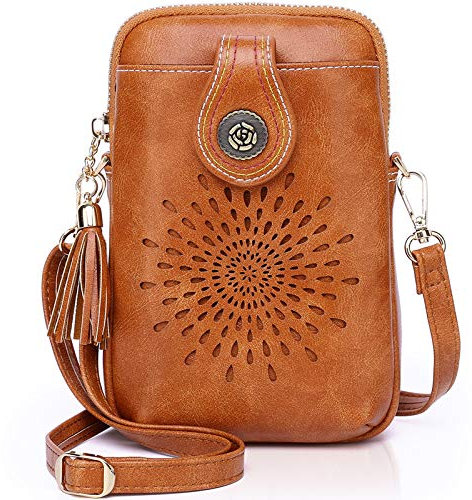 APHISON APHISON Handytasche Damen Crossbody bag zum Umhängen Umhängetasche Modern Handy Umhängetasche Klein veganem Leder Geldbörse Damen für Handy Verstellbar Schultergurt