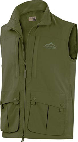 normani Herren Outdoorweste Sommerweste Freizeitweste Anglerweste Jagdweste mit atmungsaktivem Sonnenschutzmaterial 50+ (XS-5XK) Farbe Oliv Größe L/52