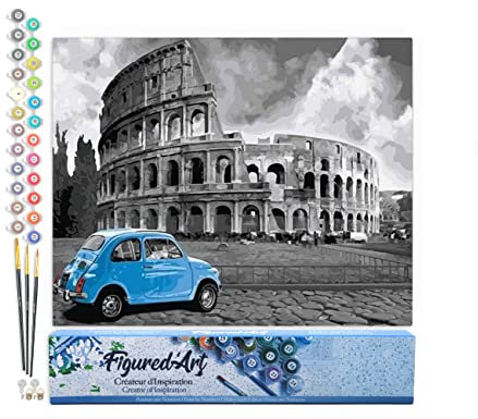 Figured'Art Pintar por Numeros Adultos Coliseo - Manualidades pintura acrilica Kit Cuadro DIY completo - 40x50cm sin bastidor