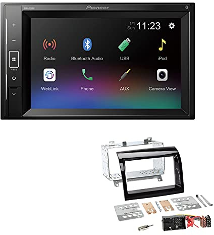 Pioneer DMH-A240BT 2-DIN Autoradio Bluetooth USB passend für Peugeot Boxer Facelift 2011-2015 Klavierlack schwarz Quadlock