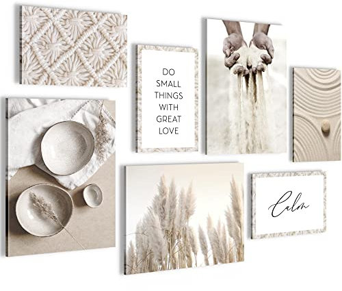 Set Cuadros Decorativos - COMPLETAMENTE LISTO PARA COLGAR - Imágenes - Pampasgras - 7 Partes - N020271a