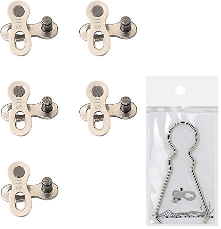 Bike Chain Split Link,5 Pairs Reusable Mountain Road Bicycle Chain,Quick Link Release Links for Single Speed Bikes 11 Speed Bicycles Connector Link,with Removal Tool