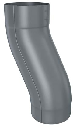 ZAMBELLI Sockelknie verzinkt, Etagenbogen, einteilig gefalzt DN 100 Anthrazit zur Überbrückung von Mauer- und Putzvorsprüngen