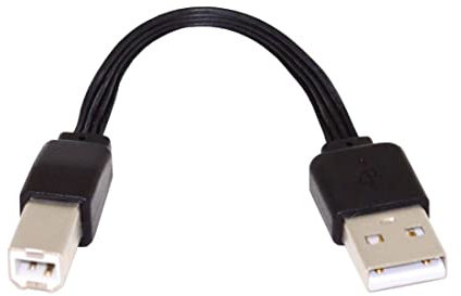 chenyang Câble plat court USB 2.0, USB 2.0 de type A mâle vers type B mâle 4 fils 5 V 2 A Câble d'extension de données de charge en silicone 4 fils 30 AWG 13 cm