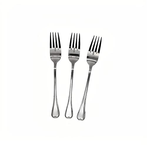 PLUS HOME TENEDORES PESCADO 3 UNIDAD 19X2.65 Cubertería de acero inoxidablepara cocina,decoracion mesa Excelente acabado (TENEDORES PESCADO 19X2.65CM, Colección Versalles)