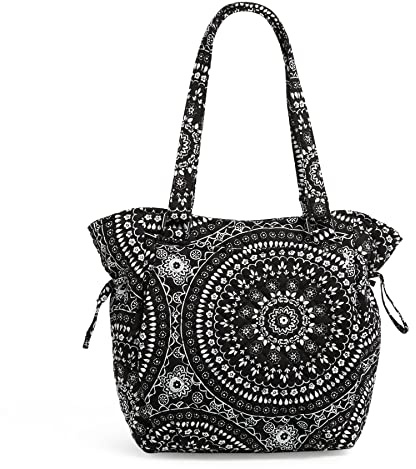 Vera Bradley Damen Cotton Glenna Satchel Purse Handtasche, Black Bandana Medallion