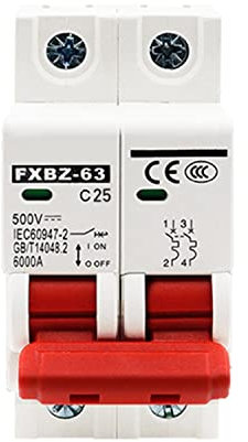 500V DC Leitungsschutzschalter Hutschiene 25A 2P Home Überlastschutz Luftschalter Sicherungsautomat für Wohnbeleuchtung Verteilerleitungen Solar PV Anlage