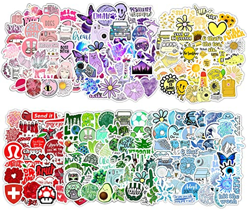 NINVVS 300 Pcs Stickers, Cute Stickers, Aesthetic Sticker Sets, Cartoon Kids Stickers, Decorative Stickers for Luggage, Laptop, Water Cup, Refrigerator, Desk, Skateboard,Pink,4-6cm