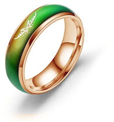 YAHOYA Stimmungsring Wechselnde Farben Edelstahl Schmetterling Ringe für Männer und Frauen Schmuck