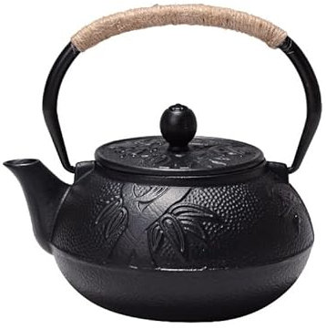 Habrur Teiera in Ghisa Teiera Giapponese 20oz/0.6L Teiera Ghisa Bollitore Pentola Piccola Pentola in Ghisa Pentola Non Rivestita in Ferro Grezzo Stile Giapponese Teiera Ghisa Teiera Cinese