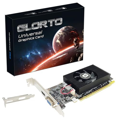 Glorto GeForce GT 610 2G DDR3 Low Profile Graphics Card, PCI Express 1.1 x16, HDMI/VGA, Entry Level GPU for PC, SFF and HTPC, Compatible with Win11
