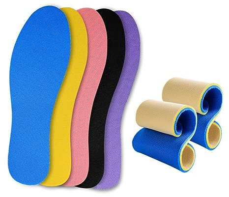 FOMIYES 1paar Atmungsaktive Schweißabsorbierende Und Geruchsresistente Einlegesohlen Für Männer Ergonomische Sportschuhe Mit Dämpfung Und Massagekissen Gelb-blau