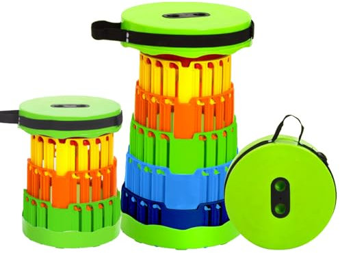 KunpengZen Klapphocker Faltbar, Verdickter Tragbarer Teleskophocker, Verstellbarer Falthocker Tragkraft 600 Kg, Camping Hocker für Angeln, Wandern, Grillen, Party, Outdoor, Den Heim AktivitäTen