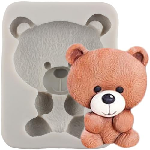 MINFEIDMS Moules en silicone pour fondant en forme d'ours en forme d'ours en peluche - Moule à chocolat pour décoration de gâteaux en sucre - Pâte polymère