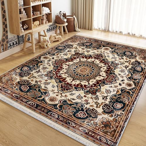 Generico Tappeto Moderno 180x270cm Fiori In Stile Persiano Tappeto Lavabile per Soggiorno Tappeti Pelo Corto Tappeto per Camera da Letto Soffice Tappeto Antiscivolo Tappeto Sala da Pranzo