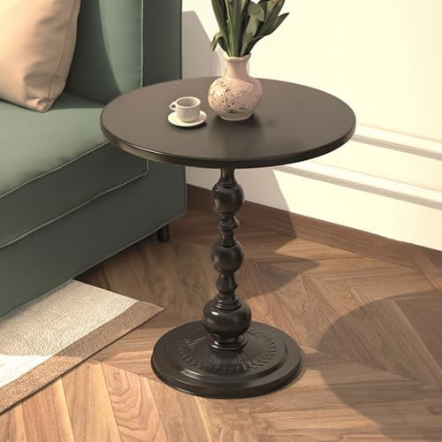 HHCTEBEC Runder Beistelltisch aus Metall für Kleine Räume, Moderner Sofa-Beistelltisch, Nachttisch für Wohnzimmer, Schlafzimmer und Kleine Räume
