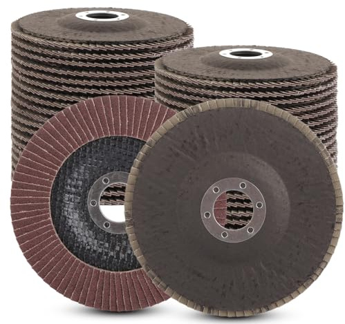 MIVIDE 20 Pcs Disques à Lamelles 125 mm, Disque à Lamelle 125mm Grain 120, Disques Abrasifs à Lamelles en Acier, Disque de Décapage pour Enlever Ebavure, Polissage, Rouille, Finition