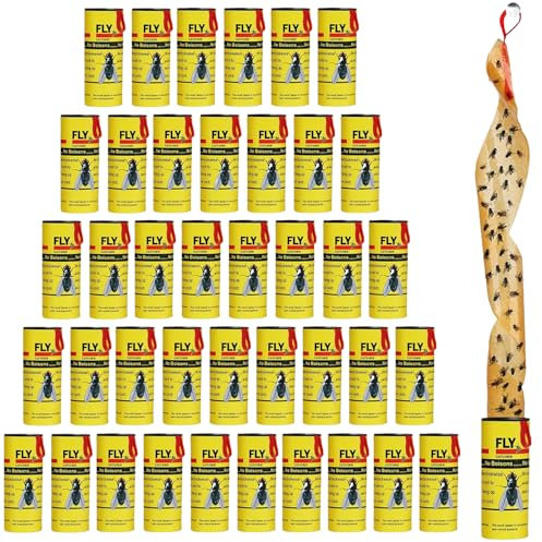 Set da 40 trappole per mosche adesive, acchiappa mosche ecologico, carta moschicida lunga durata, soluzione pratica per eliminare insetti in casa, cucina, terrazzo o giardino