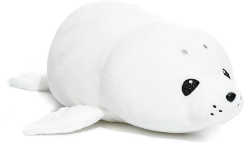 WEIGEDU Poule blanche en peluche 52 cm | Robe blanche, forme allongée, 23,0 cm, 37,0 cm et 52,0 cm, polyester, à partir de 12 mois