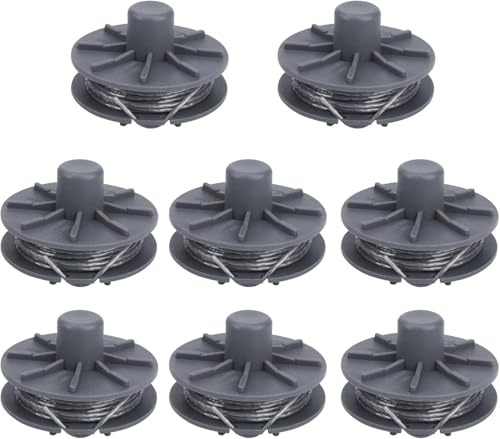 Grillix 8 Pezzo bobina di filo per tagliabordi 5307-20, bobine di filo ricambio in Poliammide, 6,1 m, Diametro 1,65 mm, peso 42 g, adatta per Gardena Art.8846, 8847, 8848, 9805, 9806, 9807, 9808, 9809