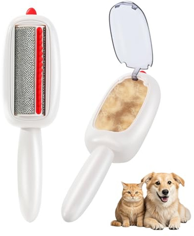 inaBuletwo Reusable Pet Hair Remover Lint Roller Brush, Washable Pet Cat Dog Hair Removal Roller Tool for Clothes (White)
