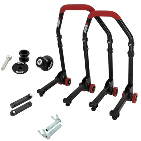 SEFIS M20 Motorradständer Set + Prismabuchsen M6 Motorradheber Serviceständer Front und Heck Motorrad montageständer hinten Motorrad ständer (für Yamaha MT-09 /SP/Tracer MT-10/FZ-1)
