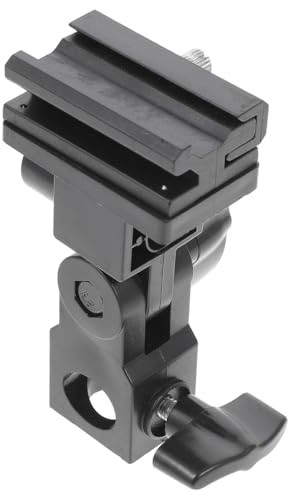 Kunststoff Blitzlampenhalterung Lichtstativadapter mit Schirmklemme | Abs Schwarz, für Fotografen und Fotografie Enthusiasten, für Blitzlampen und Taschenlampen