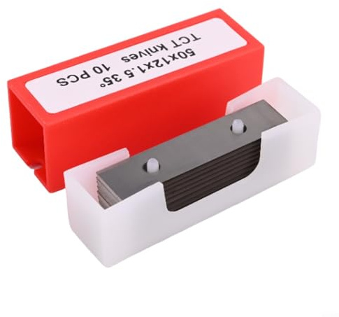 HEBEOT 10 raschietti in carburo solido, lame di ricambio a 2 bordi, per lavorazione del legno, scanalature di superficie, 50 x 12 x 1,5 mm-35°