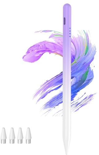 Tablet Pen for Samsung Galaxy A9/A9+ with 4 POM Tips, Kenkor Stylus Pen for Switch 2/Android, Magnetic Tablet Stylus Compatible with Samsung Ultra S24/iPhone/Xiaomi/HONOR/Amazon Fire Gradient Purple