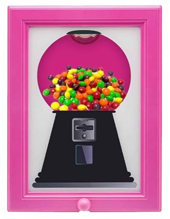 Candy Dispenser Frame, Cute Hanging Candy Frame, Wall Mount Automatic Gumball Machine, Food Service Supplies for Event Party Dormitory