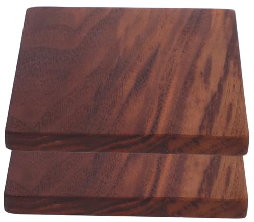 Walnussholzbretter 2 Stück 10x10cm 1cm, Holz zum Schneiden | Nussbaum Holz, Glatt und Naturbelassen, für Gravur, Brennen und Selbstgemacht Möbelprojekte