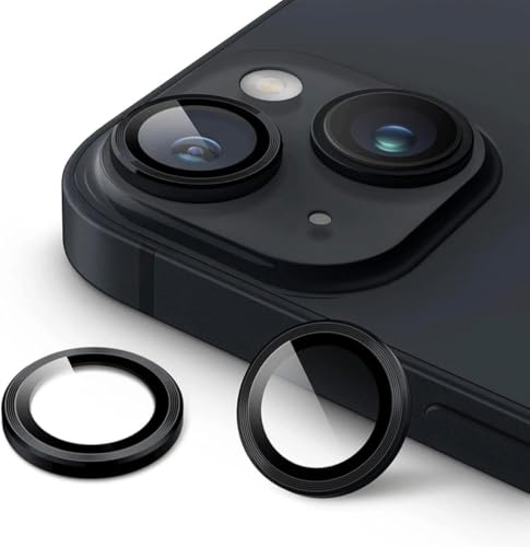KK KENIK Camera Lens Protector For iPhone 13/13 Mini, Ring Design, 9H Tempered Glass, Waterproof, Scratch-proof For iphone 13/13 Mini Camera Lens Protector (Black Colour)