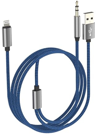 Câble auxiliaire Lightning adaptateur jack vers voiture pour iPhone 14 13 Pro Max pour Apple iPad 3,5 mm câble audio jack câble de charge USB chargement stéréo accessoire dongle câble casque