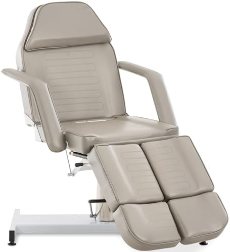 DELUKE Kosmetikliege SOEST hydraulisch - 64x185x125cm, Kunstleder, Grau | Massageliege Tattooliege