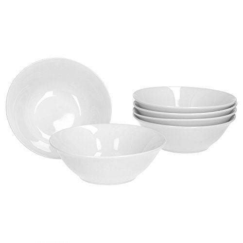 Van Well Trend - Set di 6 ciotole per insalata, Ø 18 cm, in porcellana, colore: Bianco