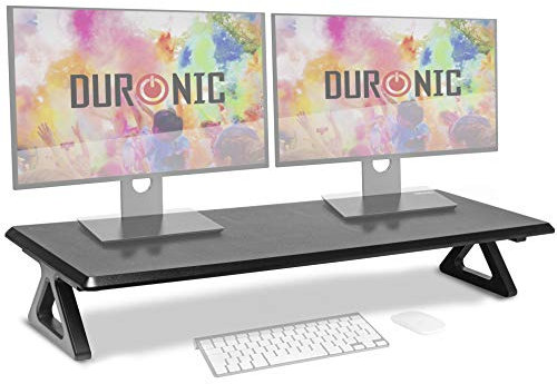 Duronic DM06-2 BK Monitorständer, 82 x 30 cm, Schreibtischaufsatz Erhöhung Bildschirmständer, Dual Monitor Riser Bildschirmerhöhung, 10 kg belastbar