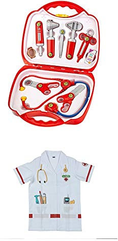 Theo Klein 4383 - Arztkoffer 10-teilig, 27cm + Prestige Arztkittel